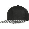 Casquette snapback 6 panneaux, visière en damier